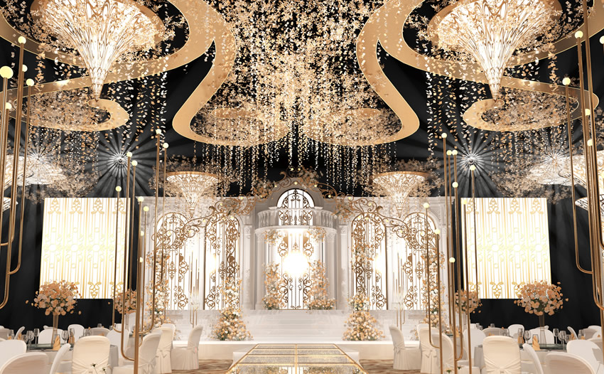 新疆花木兰喜事汇金色大厅效果展示